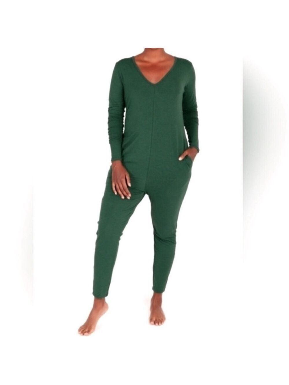 Smash + Tess The Friday Romper Green Long Sleeve Loungewear Onesie Size XXL - Picture 4 of 8